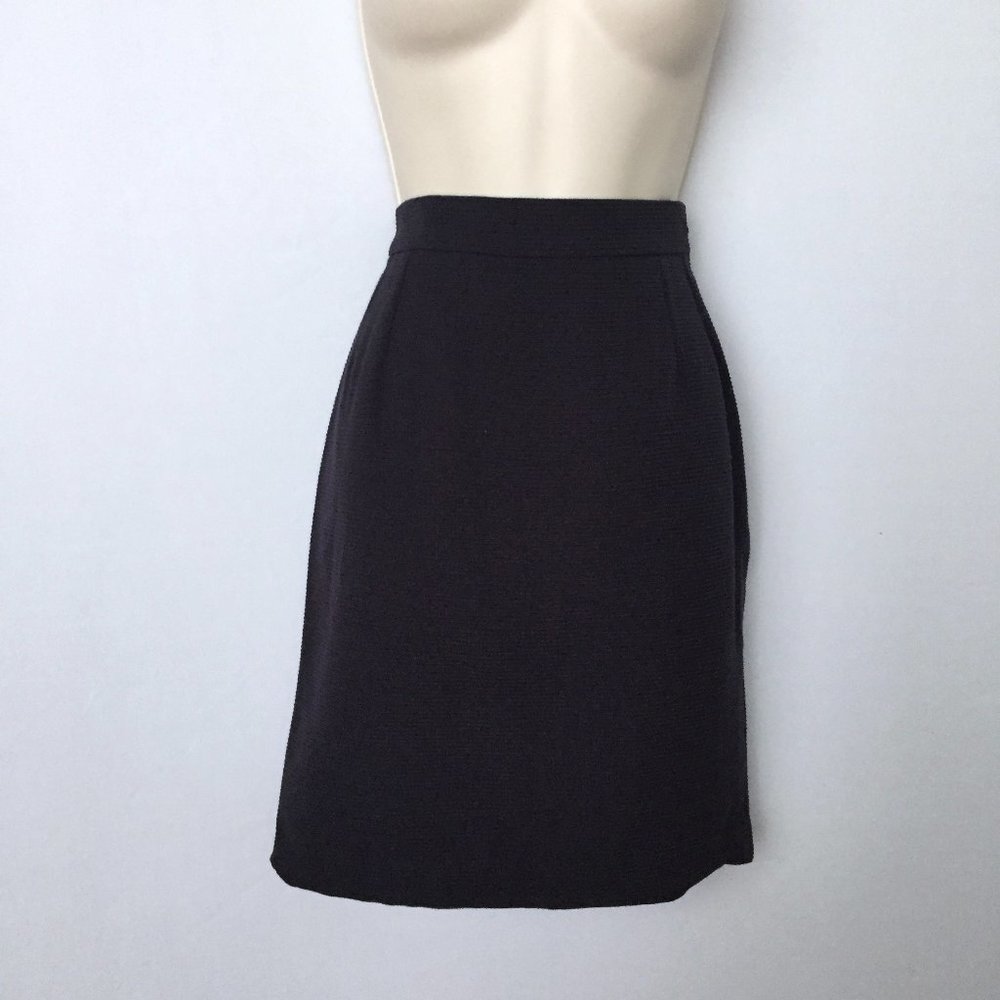 YVES SAINT LAURENT Black Ribbed Pencil Skirt
